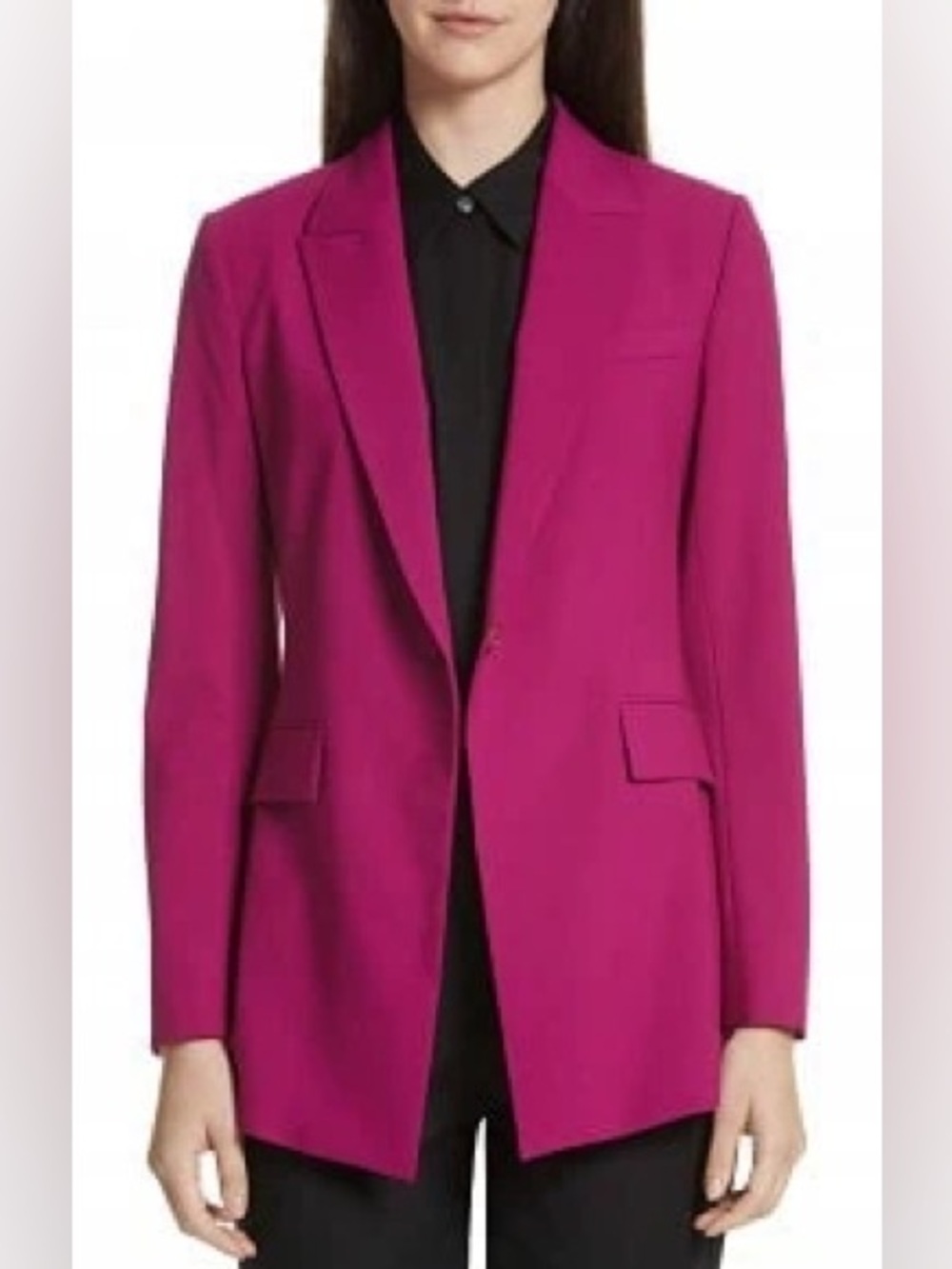 Theory Fuchsia Single-Button Blazer Jacket